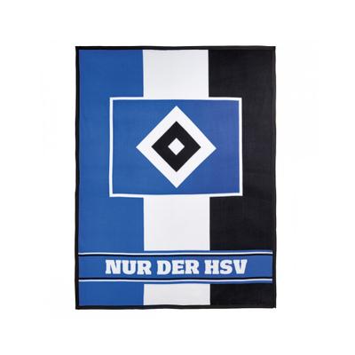 Wohndecke HAMBURGER SV "Hamburger SV Decke HSV Fleecedecke Blockstreifen", blau (mehrfarbig), 100% Polyester, Wohndecken Wohndecke