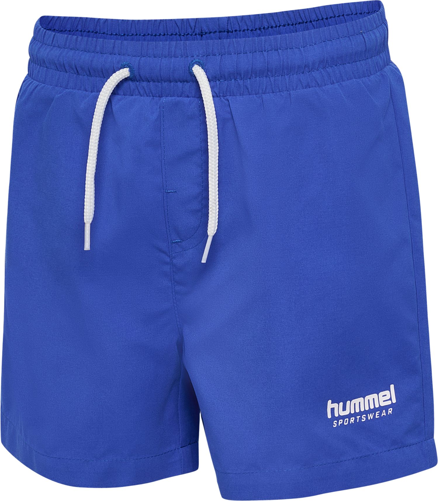 Badeshorts HUMMEL "hmlJR REG BOARD SHORTS", Kinder, Gr. 140, N-Gr, blau (dazzling blau), Web, Obermaterial: 100% Polyester, Badehosen Badeshorts, schnell trocknendes Material, aus Polyester, mit Webart