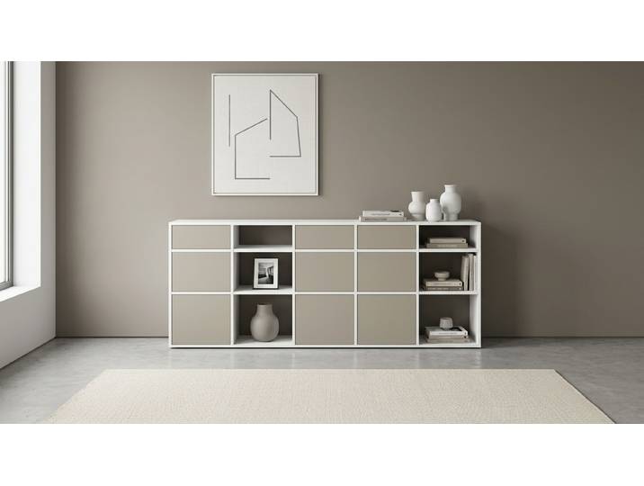 Breites Sideboard - Als Kommode o. Wohnschrank mit vielen Optionen MDF Beschichtet MDF Weiß matt