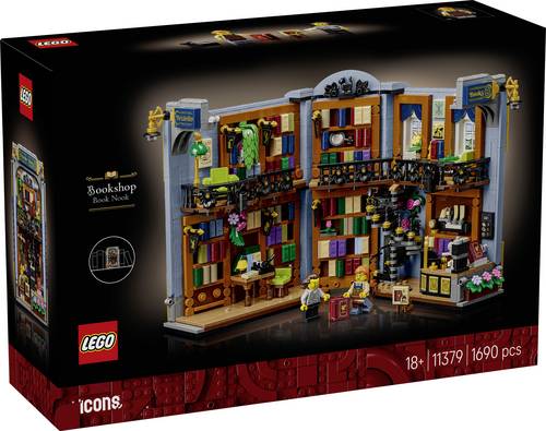 6588527 LEGO ICONS Buchladen: Buchstütze Zimmerdeko für die Hausbibliothek oder fürs Lesezimmer Bauset mit Minifiguren für