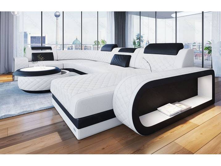 Mini Wohnlandschaft Berlin U-Form aus Leder