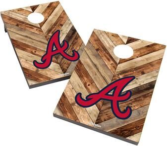 Skip's Garage Atlanta Braves 2x4 MLB Cornhole Bag Toss