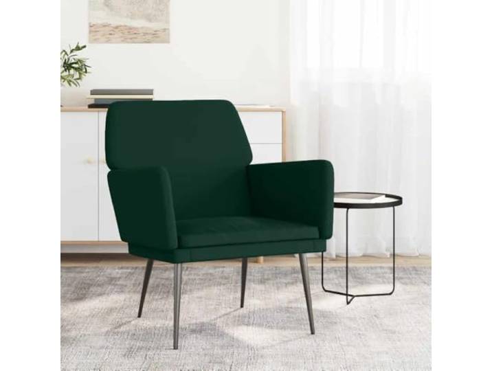 WHOPBXGAD Samt Gepolstert Modern Dunkelgrün 62x79x79 cm Sessel Dunkelgrün 62x79x79 cm Samt, bequemer Relaxsessel mit Metallgestell, gepolsterter Sessel für Wohnzimmer und