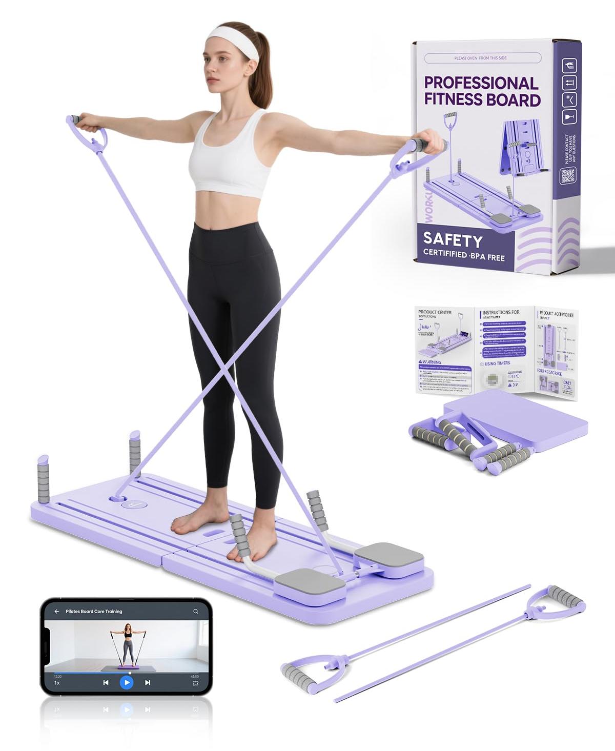 Pilates-Board und Reformer-Set für den Heimgebrauch mit 23 kg Widerstandskraft - multifunktional