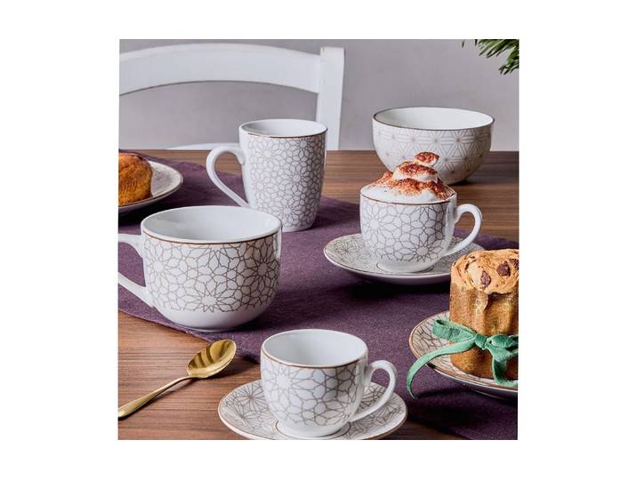 Tasse Tognana Habana 250 ml, 6 Stück , weiss (beige, weiß), 250ml, 6, Porzellan, Trinkgefässe, Tasse, Spülmaschinenfest, Mikrowellenfest
