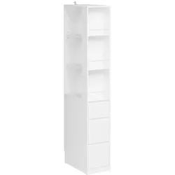 SoBuy Bücherregal, Eckregal, Hochschrank mit 3 Schubladen Weiß 28x50x170cm Modern