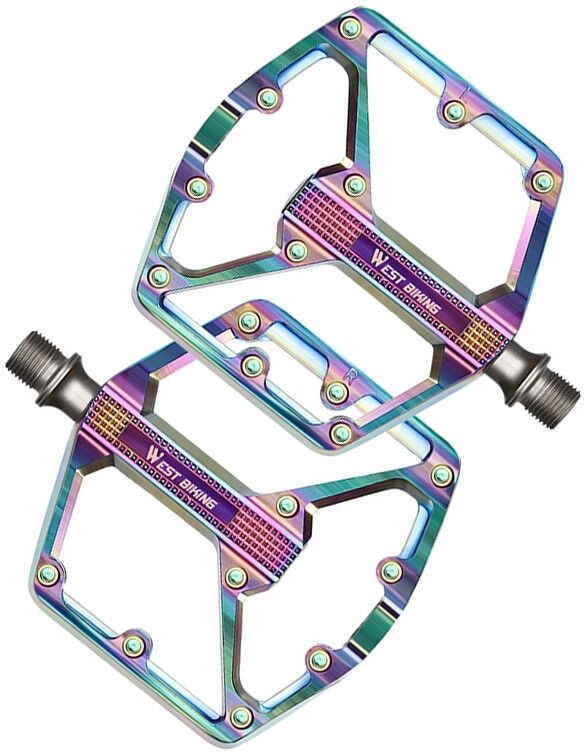 INF Fahrradpedale Paar — 3-Lager Aluminiumlegierung mit Molybdänstahlachse, Multicolor, Gleichmäßige Rotation für Mountainbikes