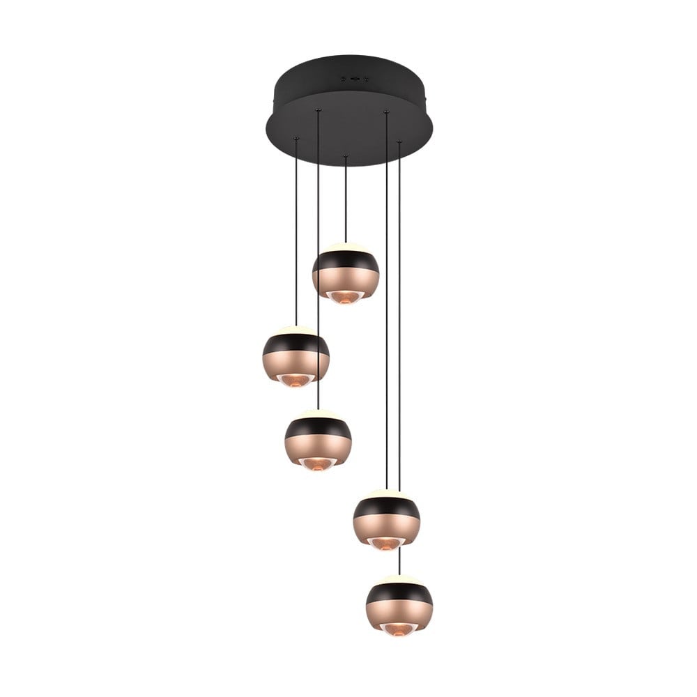 Trio Design hanglamp Orbit 5-lichts rond zwart metalen