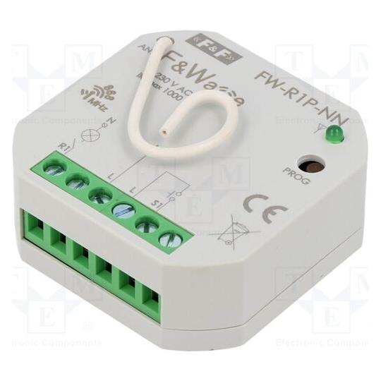 F&R Radiowy pojedyńczy przekaźnik wielofunkcyjny, do instalacji bez przewodu neutralnego F&ampWave FW-R1 (FW-R1P-NN)