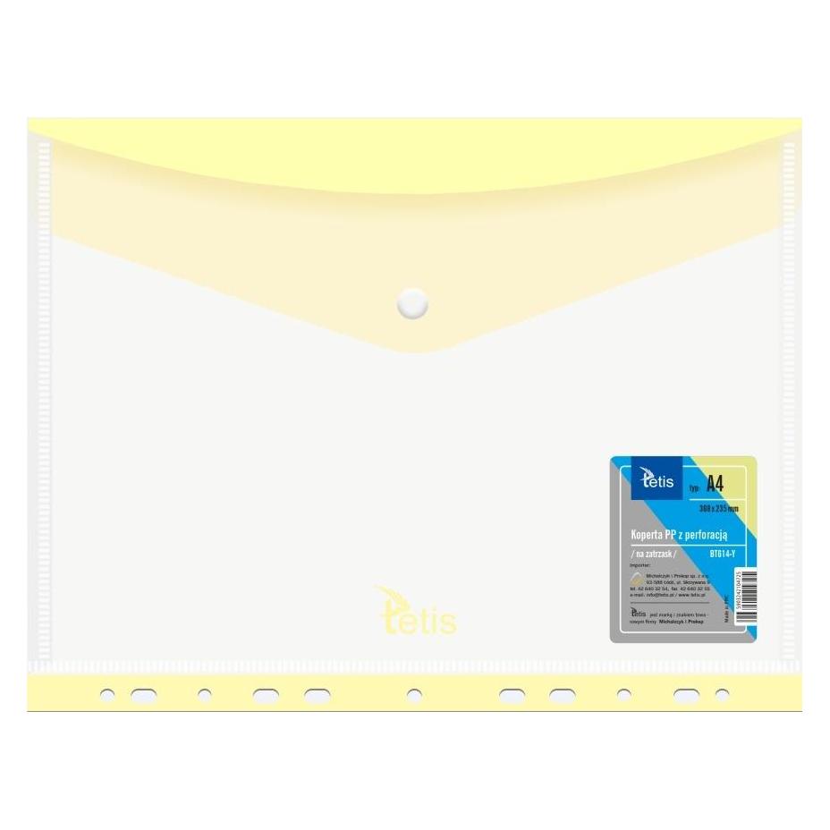 Tetis A4 PP-Umschlag mit perforiertem Verschluss. gelb (6 Stück) (58216290)