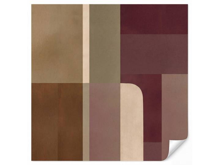 OnlyWow Tapete - Unis - Abstrakt - Bordeaux - Linien - 280x280 cm, Mehrfarbig, Papier, Quadratisch, 280x280 cm, Tapeten & Wandverkleidungen, Vliestapeten