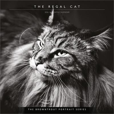 The Browntrout Portrait Series: The Regal Cat 2026 12 X 24 Inch (Hanging) Monthly Square Wall Calendar Plastic-Free