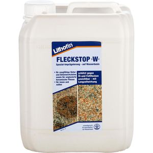 Lithofin Steinimprägnierung 094, Fleckstop W, ca. 100m², für außen und innen, lösemittelfrei, 5 Liter
