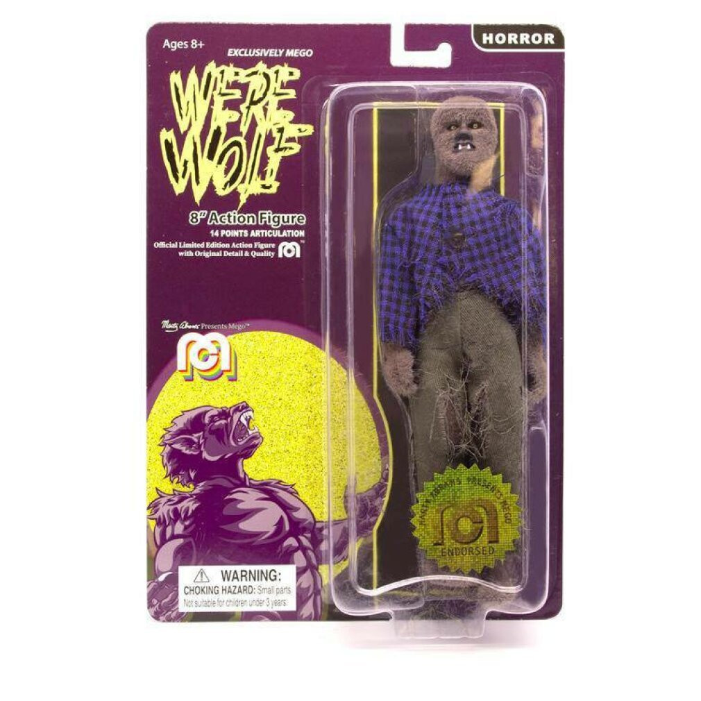 Mego Horror Actiefiguur Werwolf met fluweelzachte afwerking, 20 cm