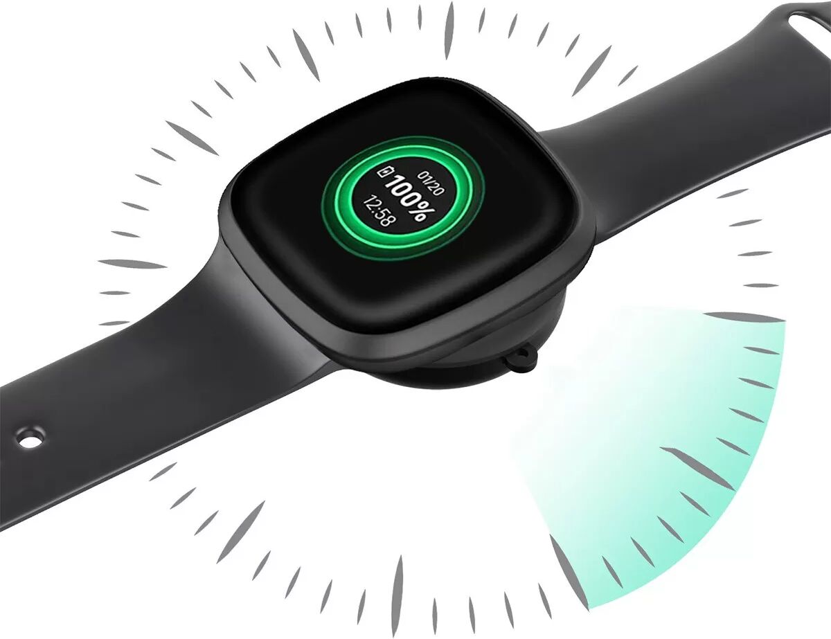 INF Ladegerät kompatibel mit Google Fitbit Versa 3/4/Sense 1/2/Ace LTE Smartwatch – Schnelles & Zuverlässiges Aufladen Schwarz