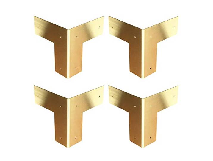 SGDBVOLM 4 Stück robuste Eckenschutz-Hosenträger Schrankschutz for antike Möbel, Tische und Stühle(Gold)