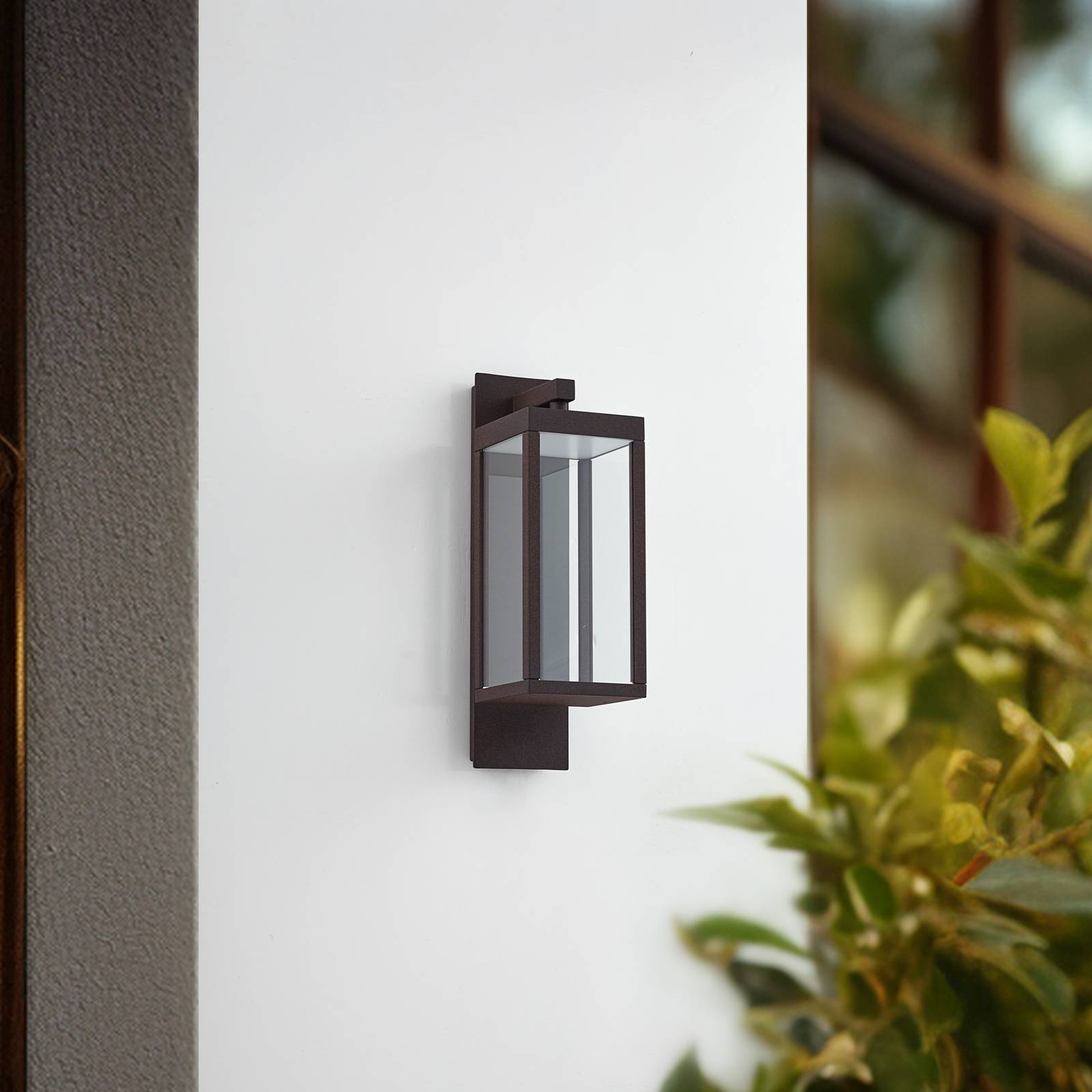 LED Outdoor Wall Light Ferdinand Lucande, Brown / rust, Aluminium, Modern, Outdoor Wall Light