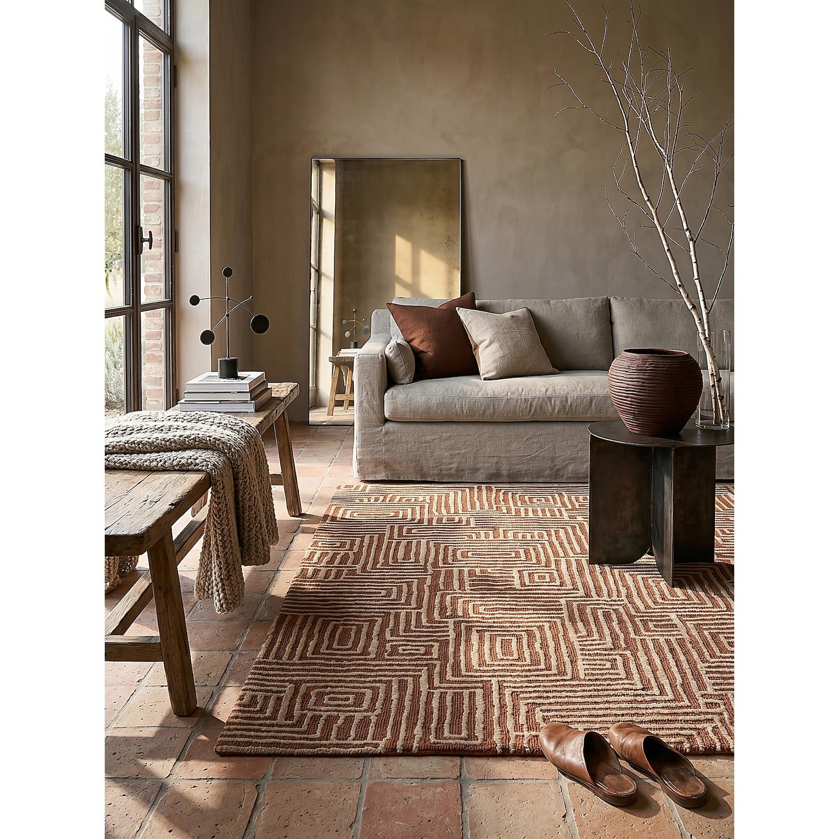 Teppich geometrisch Terrakotta 160 x 230 cm - ARLEN Kadima Design