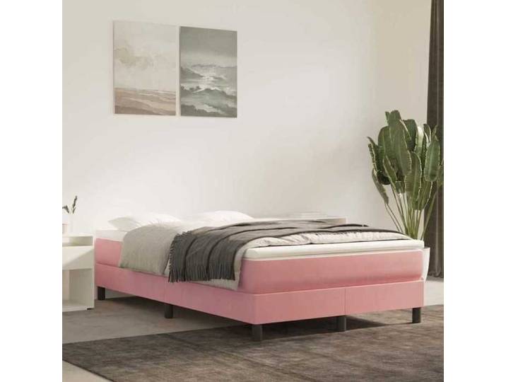 Cadre de lit à lattes rose 120x200 cm velours poids:21.2 kg 2380