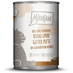 MjAMjAM – DUO 400g MjAMjAM Katze Sparpaket 12x400g DUO Rind und Pute mit Kürbis