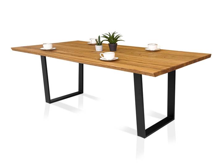 ODERON Esstisch aus Wildeiche, Material Massivholz / Metall