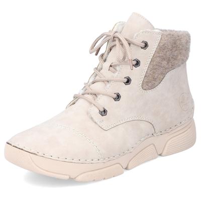 Winterboots RIEKER, Damen, Gr. 38, Warmfutter, beige (creme), Filz, Lederimitat, Schuhe Winterboots, mit weichem Filzrand