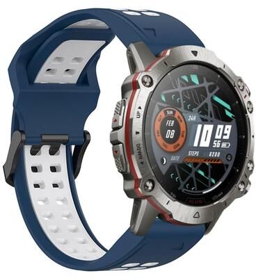 Everyday Crate Amazfit Falcon 22mm Silicone Watch Band Two Color Sports Watch Strap With Quick Release blue+white