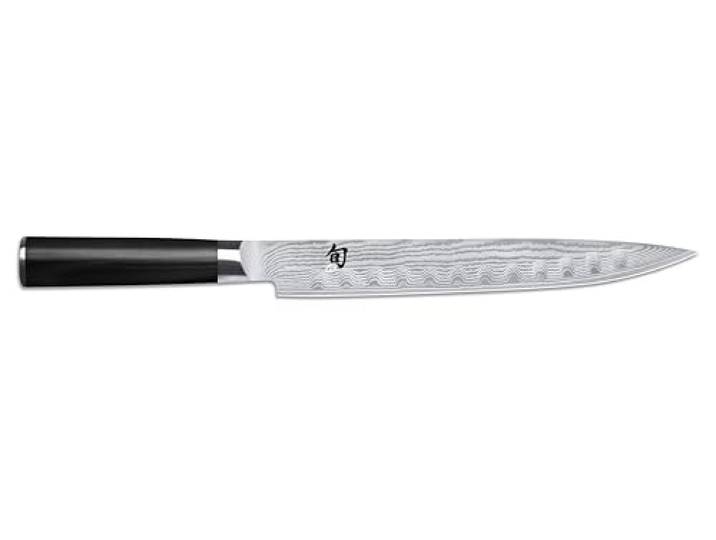 KAI Shun Classic japanisches Schinkenmesser 23 cm Klingenlänge mit Kullenschliff - Damastmesser 32 Lagen VG MAX Kern - 61 (±1) HRC - Pakkaholzgriff - Made in Japan - Fleischmesser geschmiedet