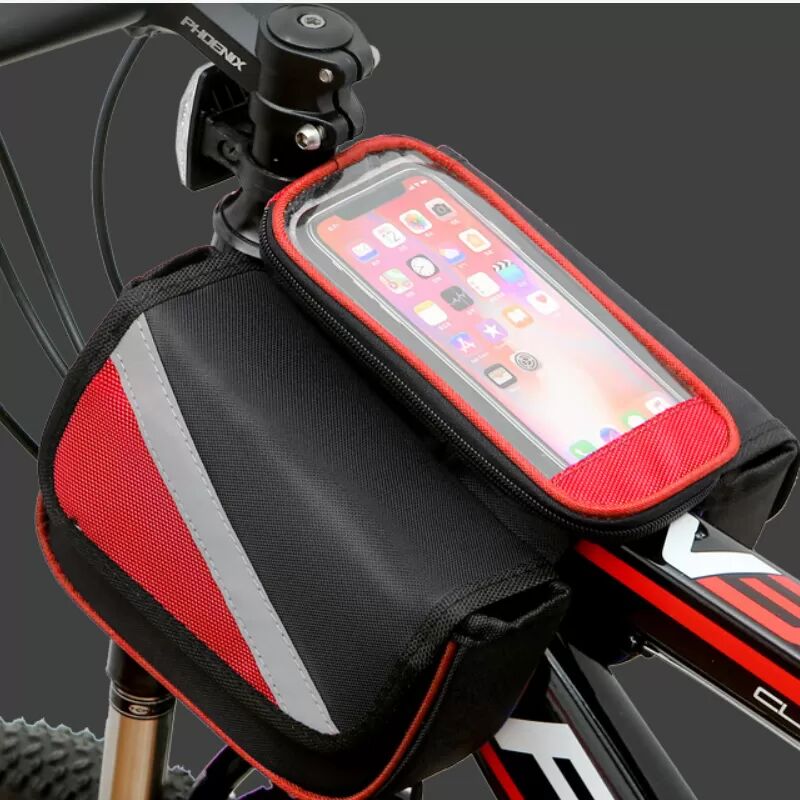 INF Fahrrad Oberrohrtasche Fahrradrahmentasche Rot