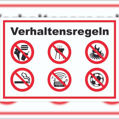 HB-Druck Schild Verhaltensregeln Verbote A4 (210x297mm)