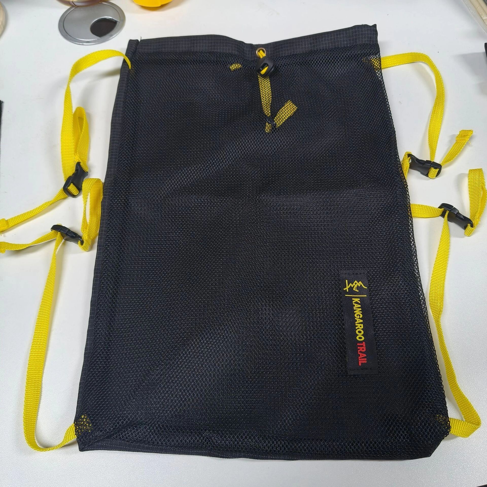 INF Outdoor MOLLE Befestigungstasche - Mesh erweiterbar für Wanderrucksäcke mit verstellbaren Gurten und taktischer Schwarz