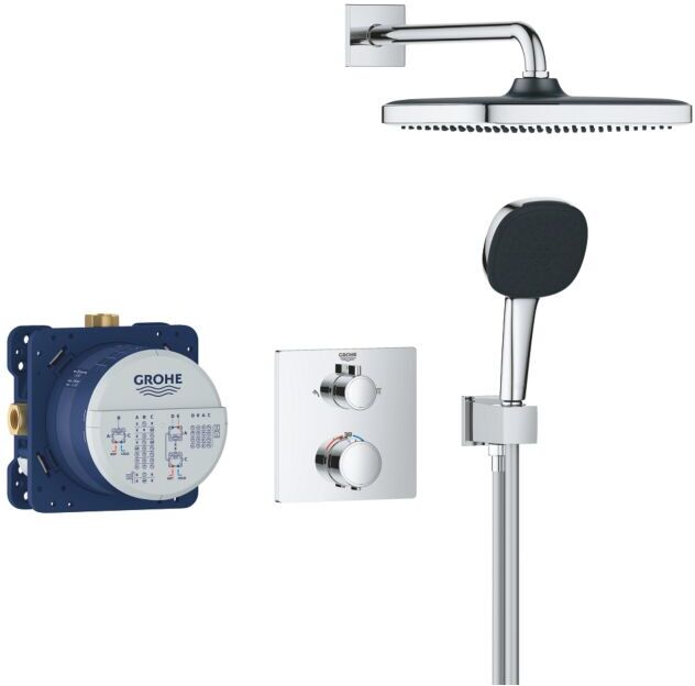 Grohe Precision Thermostat Duschsystem 34882000 Unterputz mit Vitalio Comfort 250, chrom