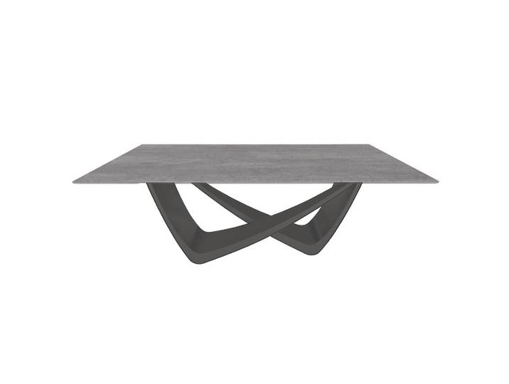BONTEMPI table fixe rectangulaire avec structure anthracite BACH 53.80 200x100 cm (SuperCeramique Gris Savoia - Structure en acier laqué [...]