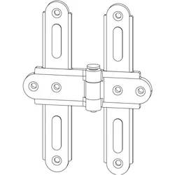 Maco, Drehkippbeschlag, RUSTICO Ladenmittelkreuzband, Versatz 0-25mm, Abstand 13mm, schwarz