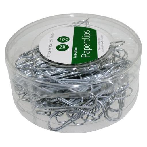 B.N.T. Stickn BNT paper clips 78 mm, silver, 100-pack (100x) (744700)