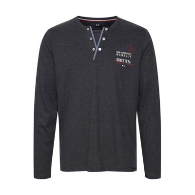 Henleyshirt FQ1924 "Henleyshirt FQRolf", Herren, Gr. S, grau (charcoal mix), Obermaterial: 100% Baumwolle CO., Shirts