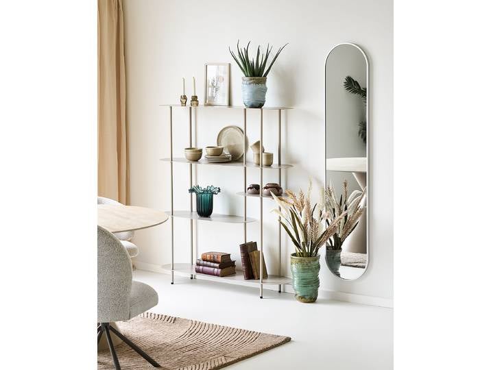 Regal Bazary - Asymmetrisch Eisen, pulverbeschichtet Beige 139cm