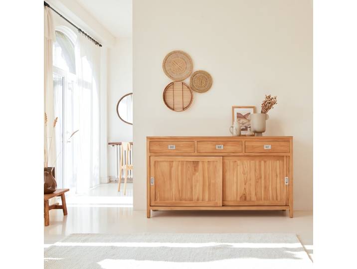 Buffet aus massivem Teakholz 180 cm Coffee tek - Natur - Teak