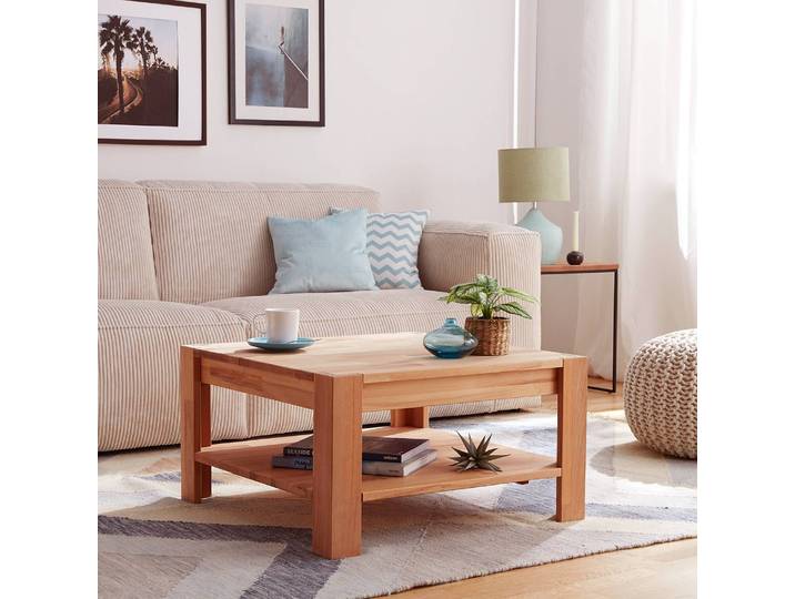 Table basse KimWOOD 70 x 38 x 70cm Beige/Duramen de hêtre