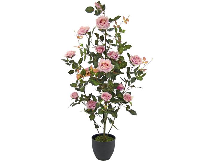 Kunstbaum I.GE.A. Rosenbusch im Topf , rosa, B:45cm H:115cm L:45cm, Obermaterial: 95% Polyester, 5% Kunststoff, Kunstpflanzen, Kunstbaum, Kunstrosen Kunstpflanzen Rosenstrauch Deko Hochzeit