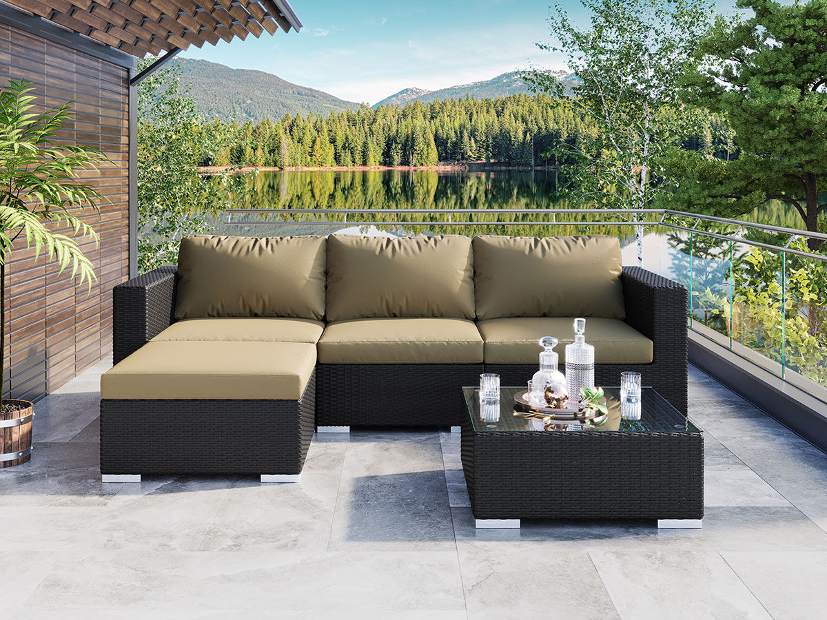 Moonlight Relax Loungesæt - Sort Polyrattan