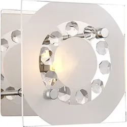 Wandleuchte Wandlampe Kristallleuchte Wohnzimmerleuchte Flurlampe chrom, Glas, G9, LxBxH 12x12x9 cm