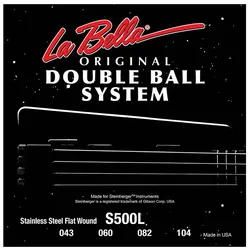 La Bella Saiten E-Bass La Bella Double Ball System L-S500L Stainless Steel Flatw... - Saiten E-Bass