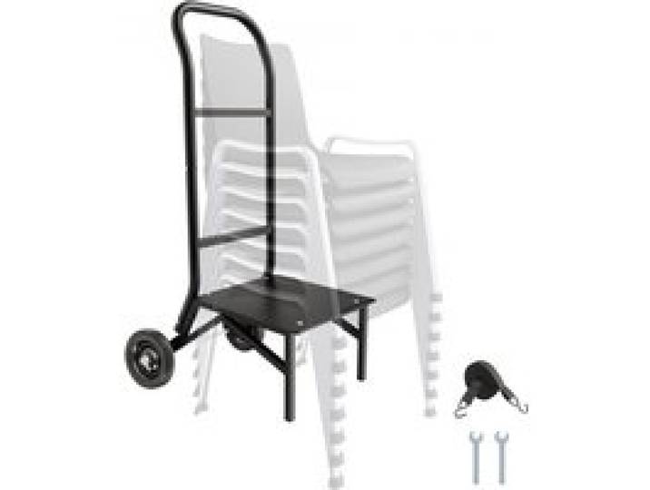 VEVOR Klappbarer Stuhlständer, 68 kg Tragkraft, Klappstuhlwagen zum Stapeln von 10 Stühlen, multifunktionaler Stuhlwagen aus Metall mit Gummirädern, Stuhlhalter zum Schieben, Mattschwarz