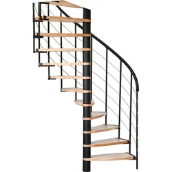 Minka Spindeltreppe Helios 38 - 305,5cm Geschosshöhe Buche Schwarz
