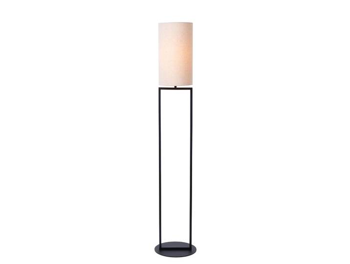 Lampadaire Japandi Herman Lucide Beige Noir Abat-jour Cylindrique E27 40w Intérieur