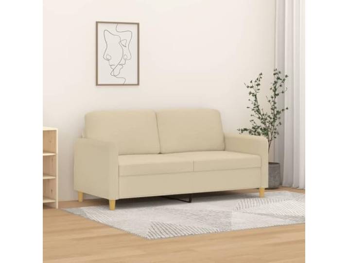 YUTAASU 2-Sitzer-Sofa Creme 140 cm Stoff Metallgestell, Dick gepolstert, Belastbar bis 110 kg pro Sitzplatz, Modernes Design