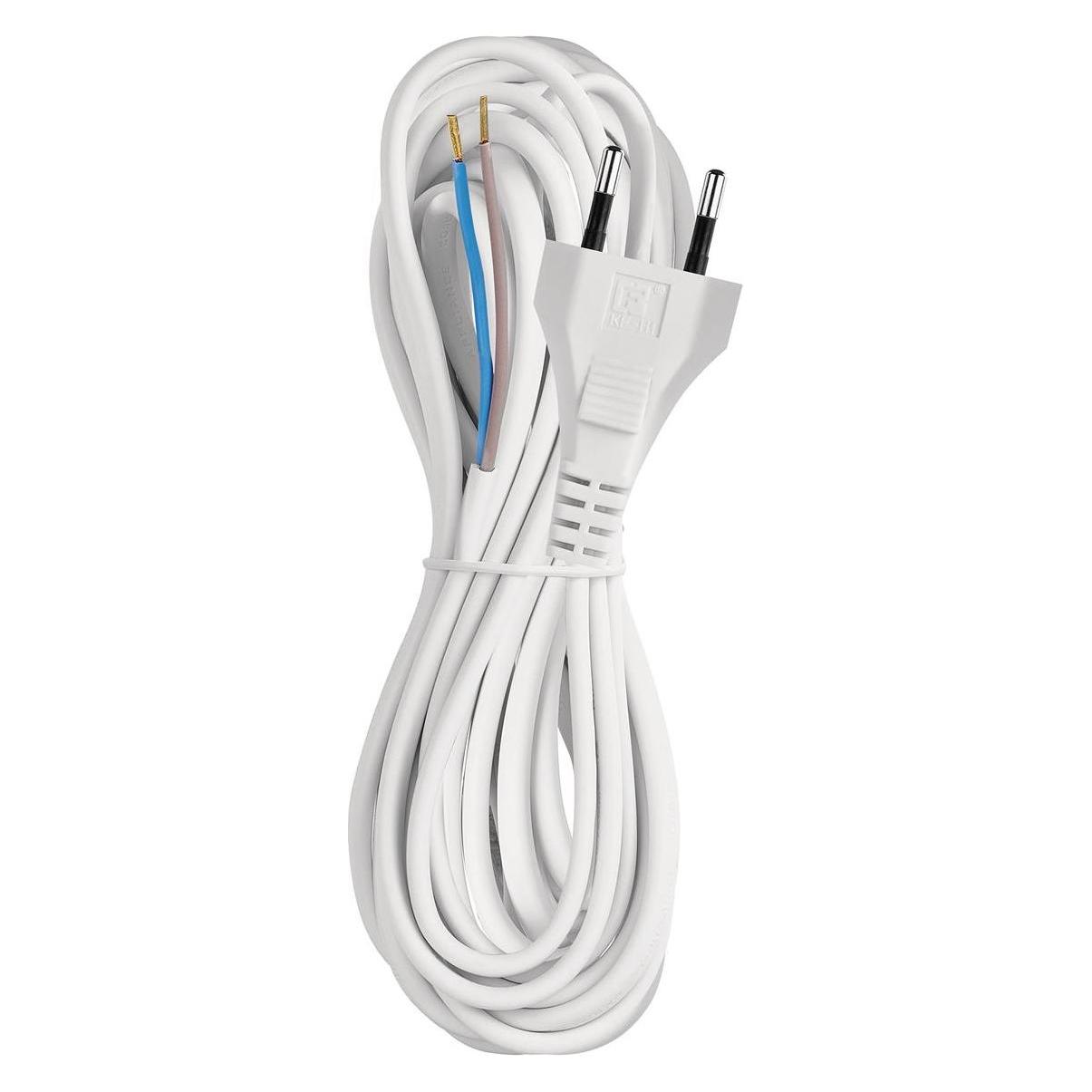 Emos Netzkabel PVC 2x 0,75mm2, 5m, weiss (5 m) (S15275)