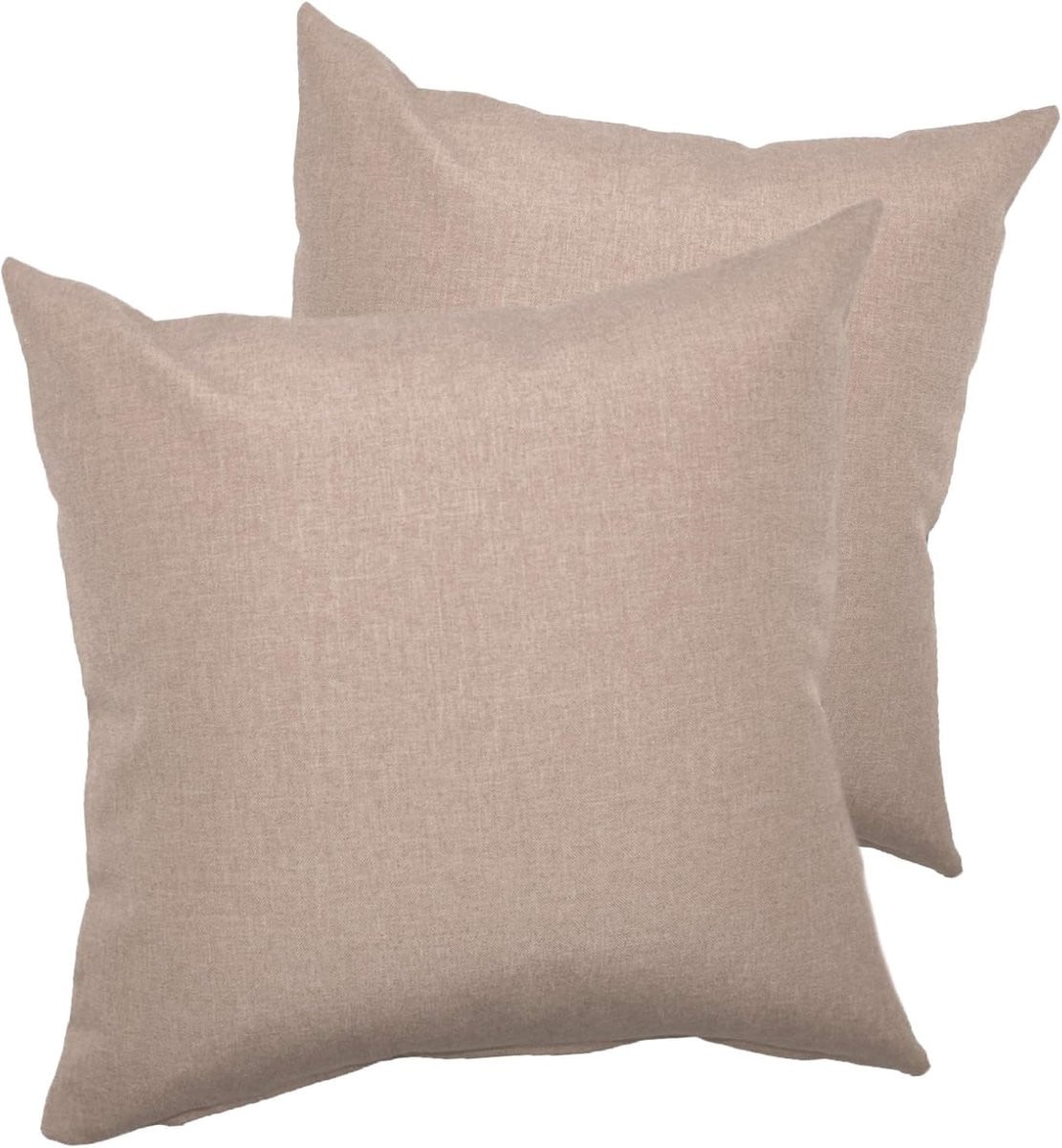 Set van 2 waterafstotende decoratieve kussenhoezen in taupe