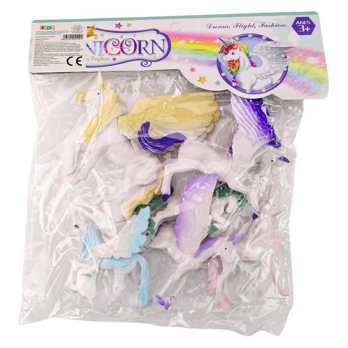 Lean Toys Set Einhorn-Pegasus-Figuren mit weissen Flügeln, 6-tlg (49672438)